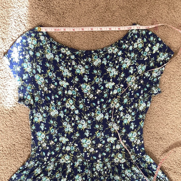 Timing blue and green floral print preppy lightweight dress - Picture 11 of 13